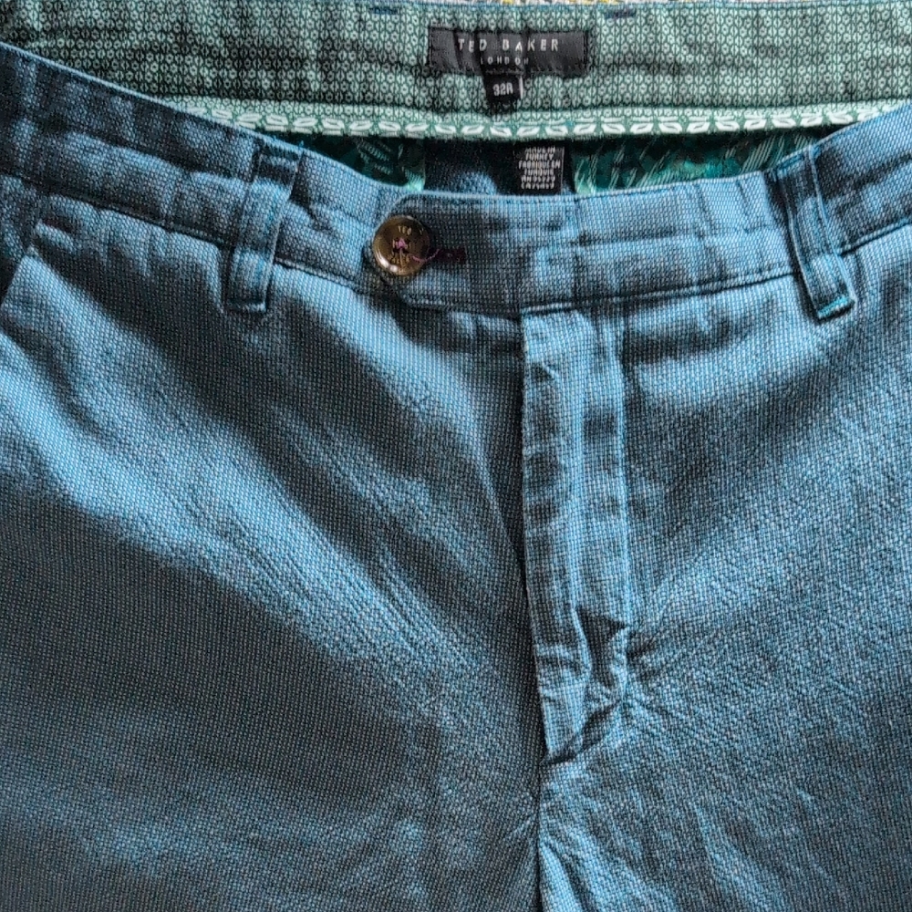 Ted Baker Teal Textured Trousers